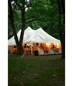 Šotor za dogodke Poroka Zunanji Dogodek Velik 12x26 m Petal Pole Bel