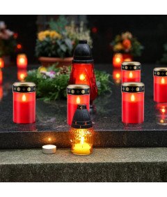 Vegena LED sveče za grob, 5 kosov, vodoodporne, realističen plamen, rdeče