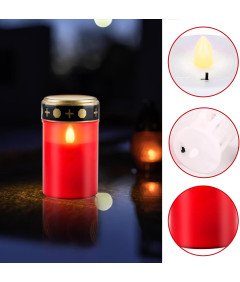 Vegena LED sveče za grob, 5 kosov, vodoodporne, realističen plamen, rdeče