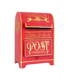Poštni nabiralnik Božička Kovinska Rdeča Vintage Dekoracija