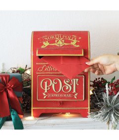 Poštni nabiralnik Božička Kovinska Rdeča Vintage Dekoracija