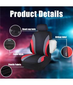 Pokrowce na Fotele Samochodowe 9 Elementów Uniwersalne Czerwone