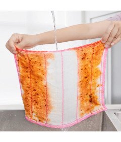 Kuhinjske krpe 10 kosov Večkratna uporaba Roza-bele 25x25 cm