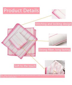 Kuhinjske krpe 10 kosov Večkratna uporaba Roza-bele 25x25 cm