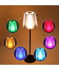 Brezžična LED namizna svetilka vodoodporna RGB nastavljiva višina črna