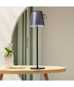 Brezžična LED namizna svetilka vodoodporna RGB nastavljiva višina črna