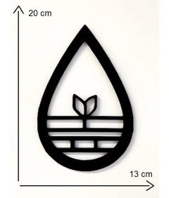 Pet-Jos Dekoracja Ścienna 4 Elementy 4 Żywioły z Drewna 82x20 cm Czarne