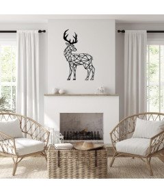 Pet-Jos Stenska dekoracija jelen Lesena moderna umetnost 50x30 cm