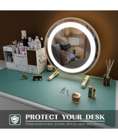 Knodel Podkładka na Biurko Dwustronna Wodoodporna Skórzana Zielona 40x80 cm