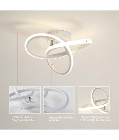 Lampa Sufitowa LED 22W 2500LM 4500K Nowoczesna Aluminiowa Biała 24x11 cm