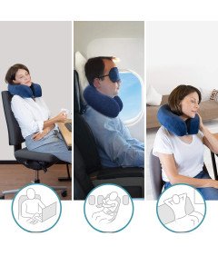 Bonmedico Poduszka Podróżna z Pamięcią Kształtu i Chłodzącym Żelem