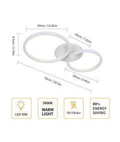 Comely Lampa Sufitowa LED Okrągła 42W 3000K Biała Nowoczesna 52x9,5 cm