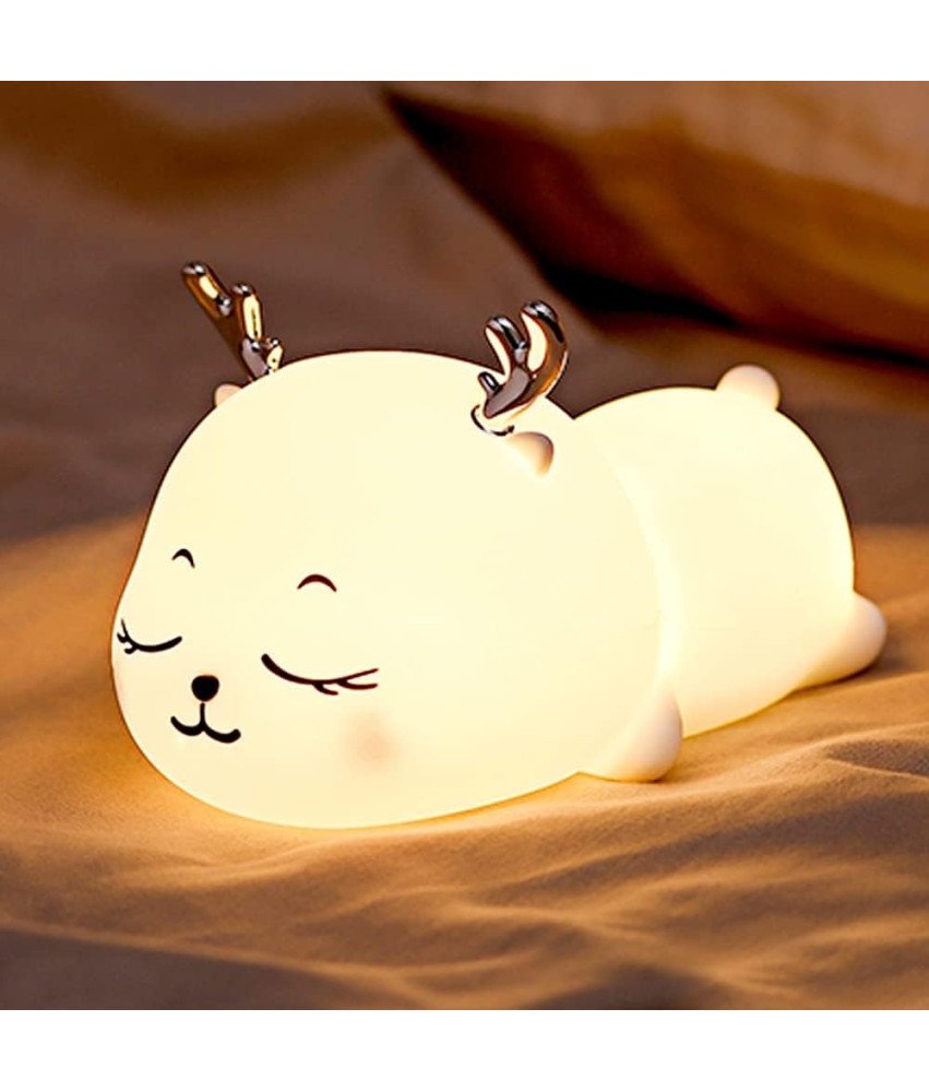 CocoSugar Lampka Nocna LED USB w Kształcie Jelenia 7 Trybów Kolorów
