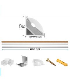 Profil Aluminiowy LED z Osłoną w Kształcie V Biały 1 m x 15 mm 10 szt