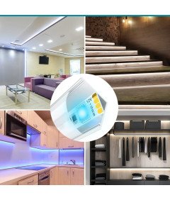 Profil Aluminiowy LED z Osłoną w Kształcie V Biały 1 m x 15 mm 10 szt