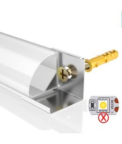Profil Aluminiowy LED z Osłoną w Kształcie V Biały 1 m x 15 mm 10 szt