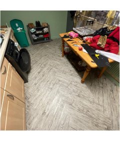 Vinilne plošče Samolepilne plošče 36 kosov PVC 91x15 cm Les Siva 5m²