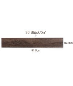 Płytki Winylowe Panele Samoprzylepne Ciemne Drewno 36 szt 91x15 cm 5m²