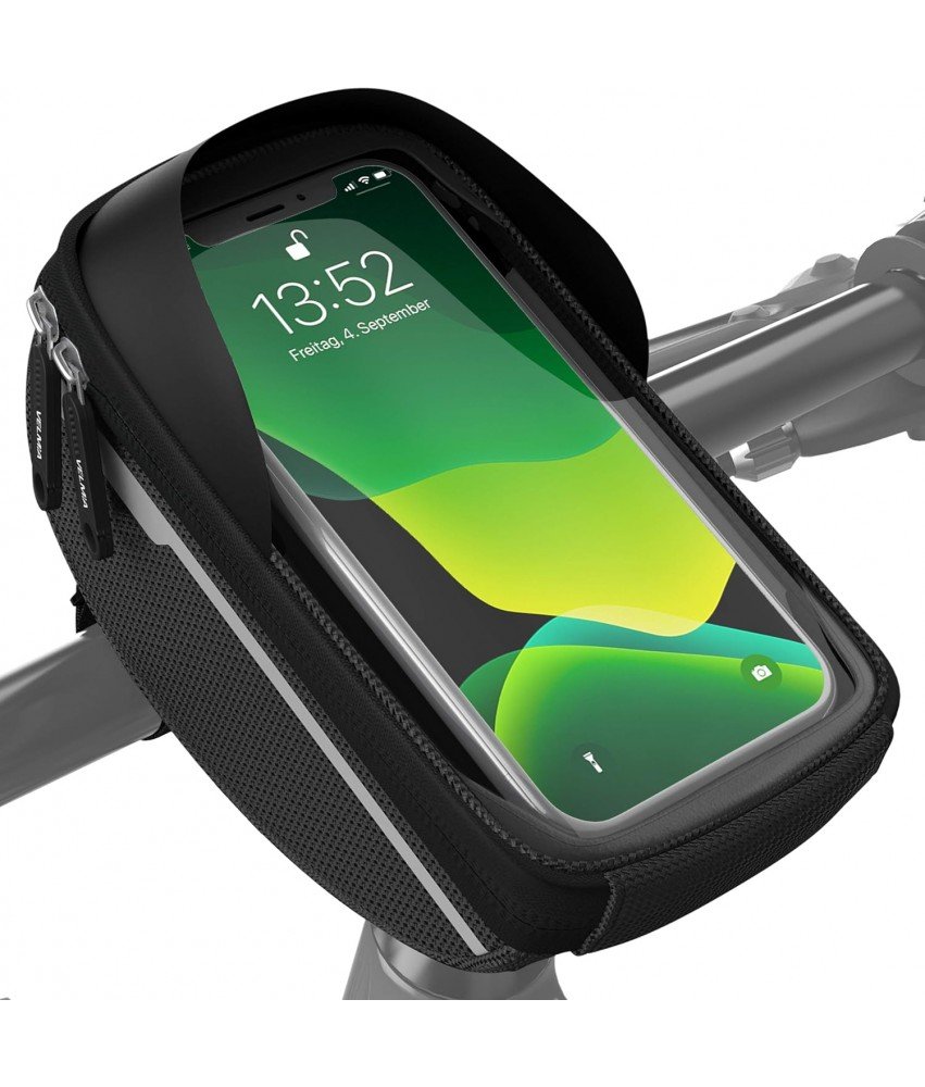Torba na Kierownicę Uchwyt Rowerowy na Telefon Wodoodporny Czarny 0.65L