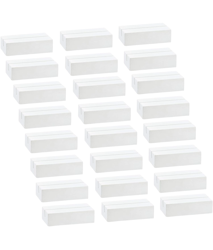 Stojalo za držalo kartic Meniji Vizitke Lesene bele 24 kos