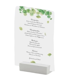 Stojalo za držalo kartic Meniji Vizitke Lesene bele 24 kos