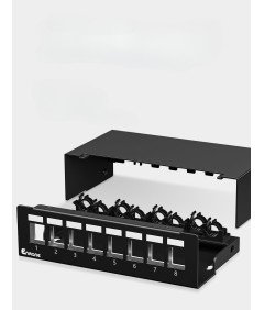 Enmane 8 Portowy Pusty Panel Dystrybucyjny Czarny 15.7 x 4.5 x 8.7 cm