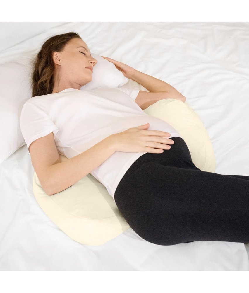 LightEase Poduszka Ciążowa do Spania na Boku Podwójny Klin Biała