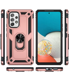 Pancerne Etui Ochronne do Samsung Galaxy A53 5G Pierścień Szkło Różowe