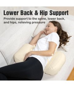 LightEase Poduszka Ciążowa do Spania na Boku Podwójny Klin Biała