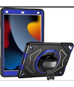 Zaščitno ohišje za iPad 9/8/7 10.2" vrtljiv nosilec pisalo stojalo črno