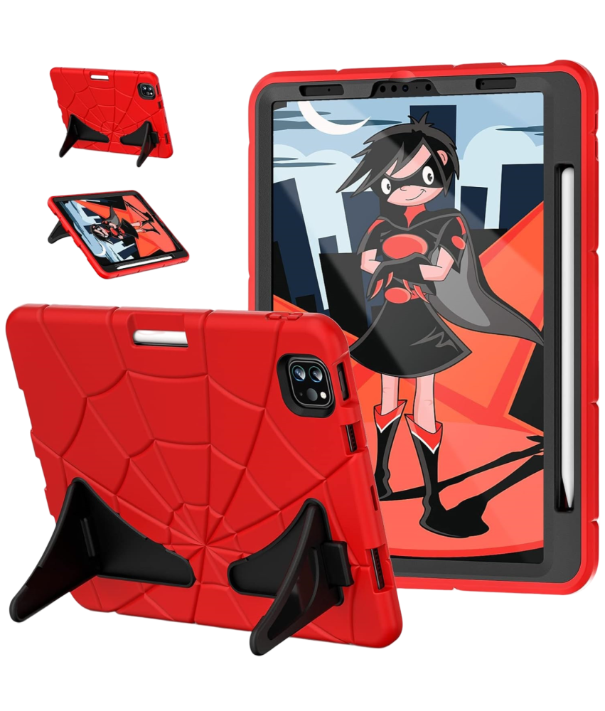 Zaščitno ohišje za iPad Air 4/Pro 11 10,9" pisalo stojalo rdeče