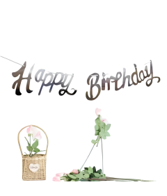 Girlanda Baner Dekoracja Urodzinowa Impreza Trójkątna Srebrna 1.5 m