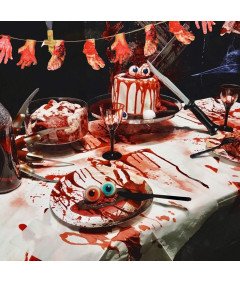Girlanda Baner Dekoracja na Halloween Krew Noże Ręka 2.4 m 2 szt