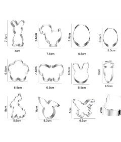Foremki Do Ciasteczek Wielkanocnych 11 Sztuk Stal Nierdzewna na Wielkanoc