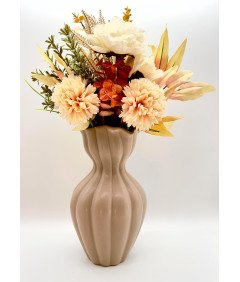 WEUS Nordijska keramična vaza bež 25 x 10 x 10 cm