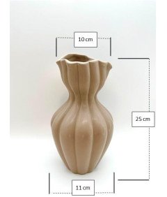 WEUS Nordijska keramična vaza bež 25 x 10 x 10 cm