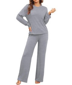 ANGGREK Ženska siva pižama XL Mehka dihajoča udobna za noč