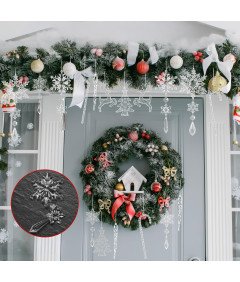 Ozdoby Świąteczne Akrylowe Płatki Śniegu Kryształowe Zawieszki 18 Sztuk