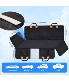 Pasja za psa za avto Prevleka za sedež avtomobila Velika Črna