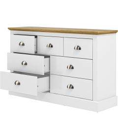 Galano Komoda Omarica 7 Predalov Lesena Bela 119 x 73,6 x 35,3 cm