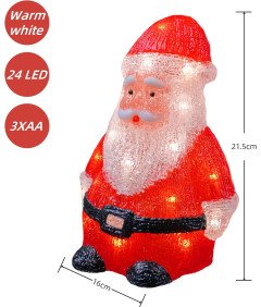 LED lučka Božiček Božična dekoracija Akril Velika 21,5 x 16 cm