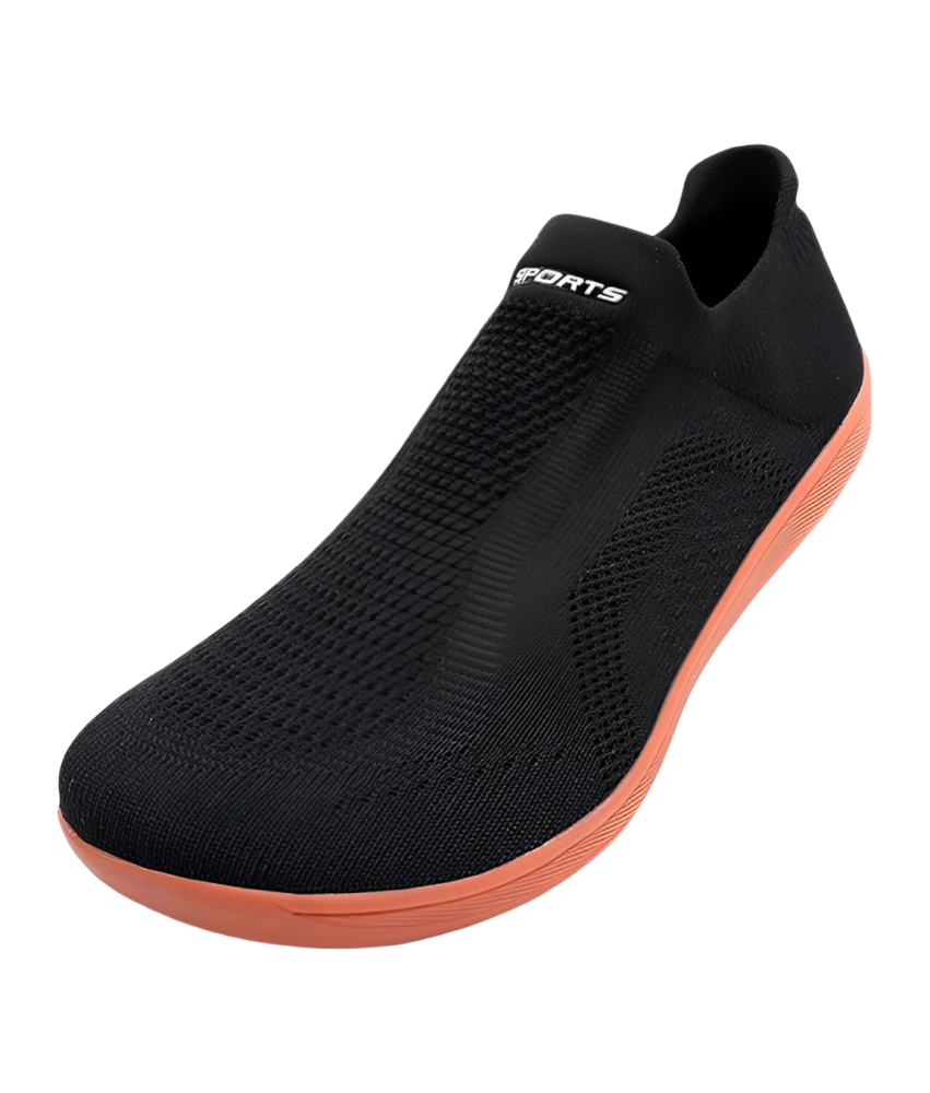 Športni tekaški copati na natik, zračni, mrežasti, unisex, črni, 38