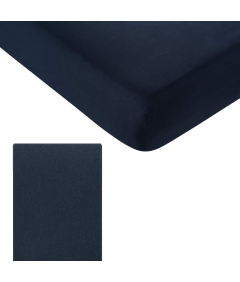 Prześcieradło z Gumką Miękka Mikrofibra Granatowe 135 x 190 x 30 cm