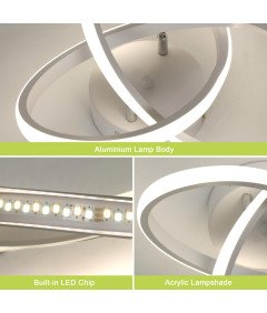 Comely Lampa Sufitowa LED 30W 3300 lm 4500K Srebrna 30x30x10 cm