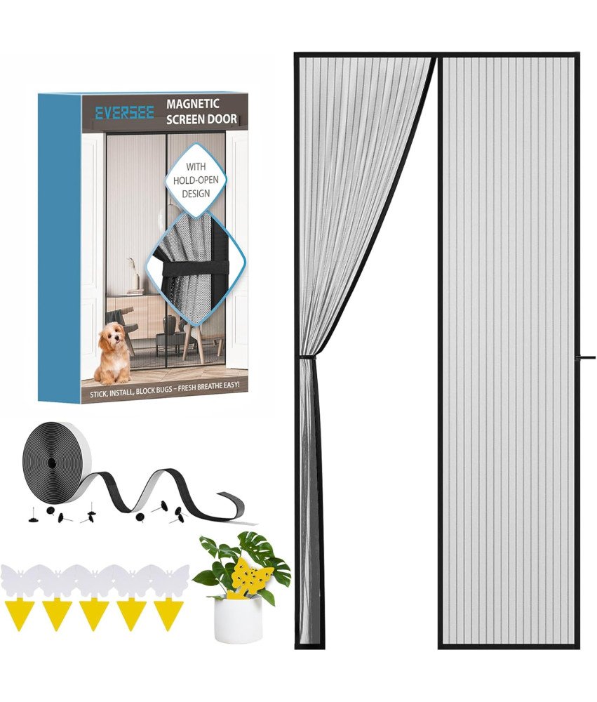 Magnetyczna Moskitiera na Drzwi bez Wiercenia Przeciw Owadom 90 x 200 cm