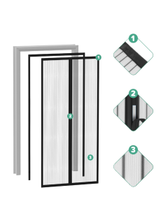 Magnetyczna Moskitiera na Drzwi bez Wiercenia Przeciw Owadom 90 x 200 cm