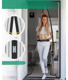 Magnetna mreža za vrata brez vrtanja proti insektom 100 x 220 cm