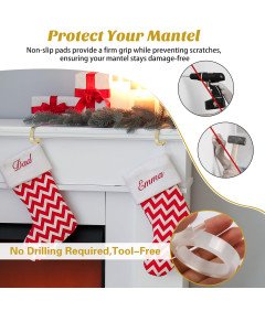 Incycall Uchwyty Świąteczne Na Skarpety Metalowe 10 Sztuk Złote i Srebrne