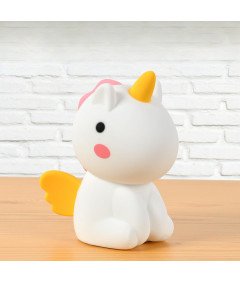 URAQT Nočna lučka samorog LED silikonska barvita nastavljiva za otroke