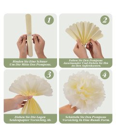 WEARXI Pompony Zestaw 23 Sztuk Dekoracja Styl Vintage Wielokolorowa